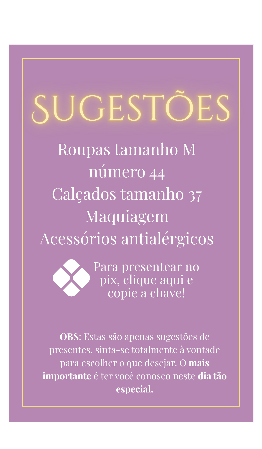 Sugestões de presente
