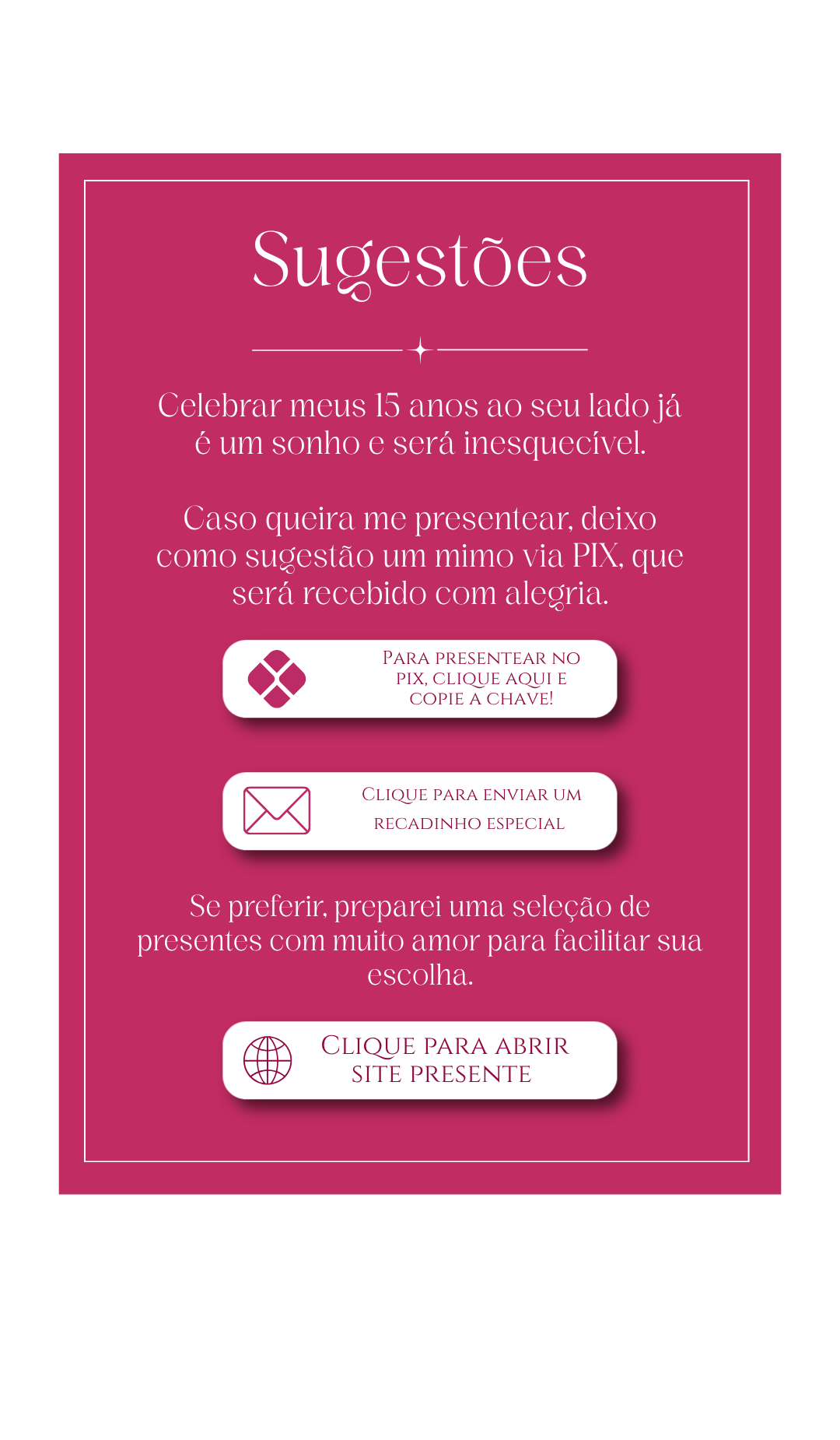 Sugestões de presente